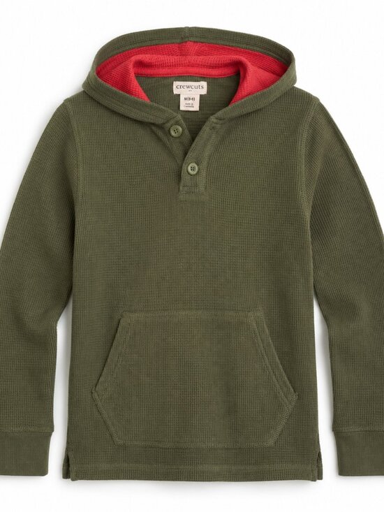 Crewcuts Other - Boys Crewcuts Olive Green Waffle Hoodie Size M 8-9